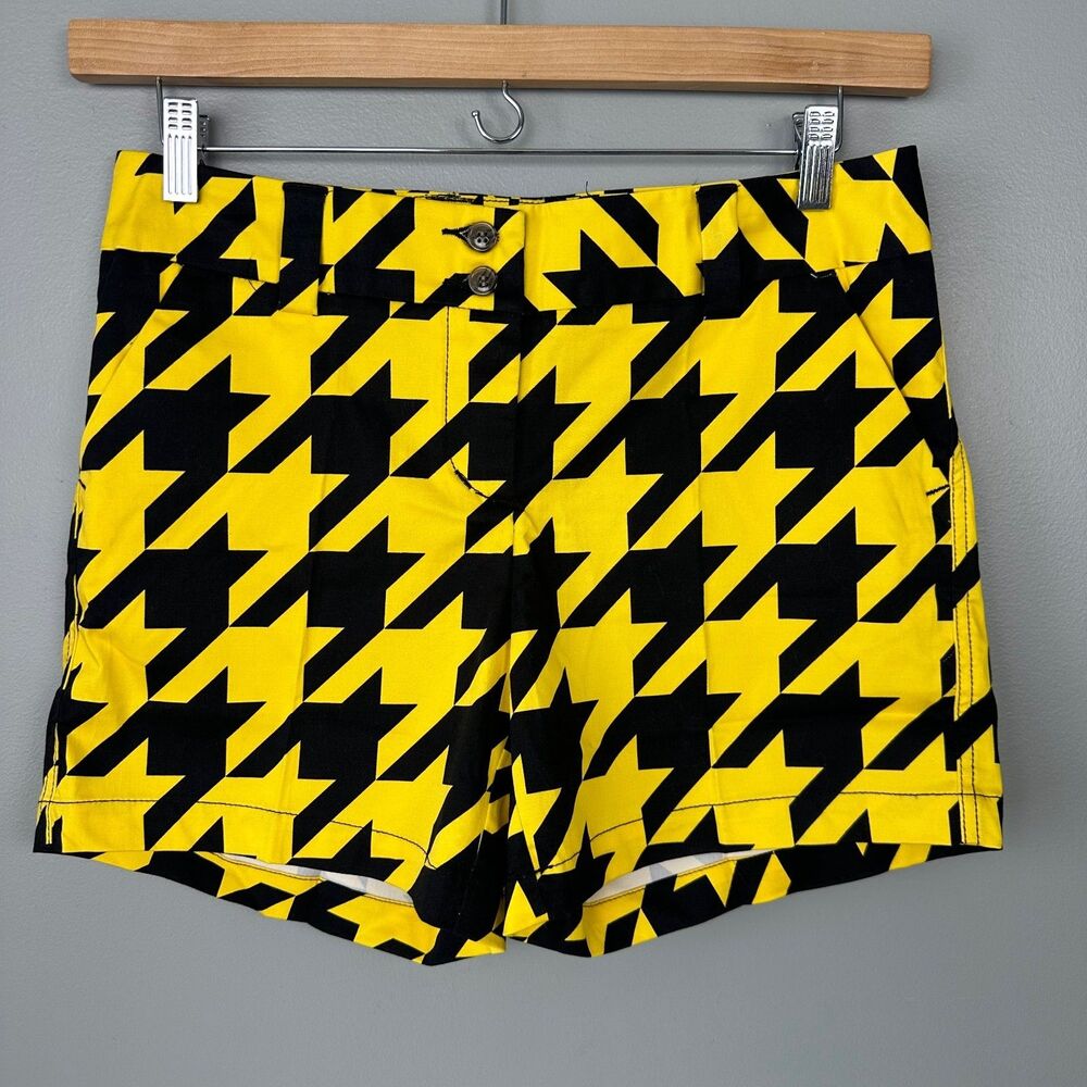 Nwt Loudmouth Golf Big Buzz Houndstooth Golf Shorts Womens Size 6